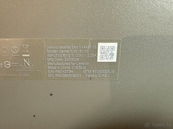 Predám na diely notebook Lenovo Slim 1 14AST 05 - 7