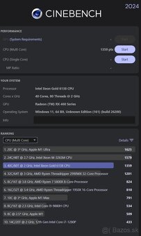 Počitač HP Z6 G4 - Intel Xeon - 40 jadier - 7