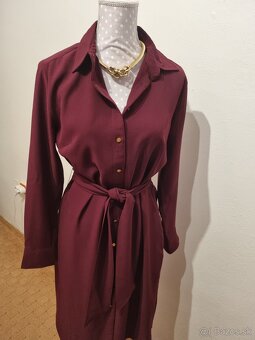 nové bordové košeľové šaty Ralph Lauren   M - 7