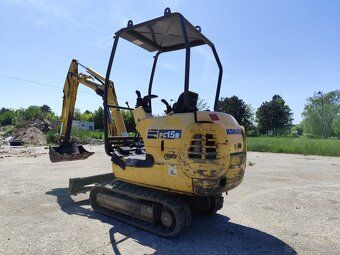 Minibáger Komatsu PC15, váha 1550kg. - 7
