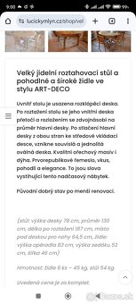 Starožitný stôl orech z r 1900 + stoličky - 7