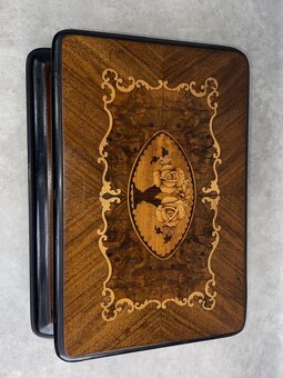 Starožitná intarzovaná kazeta na šperky - 7