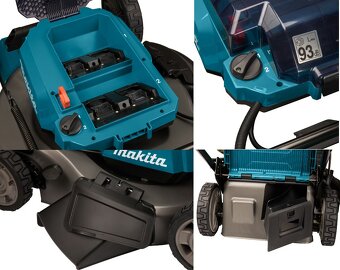 Makita kosacka DLM532Z (2x18V), baterie, nabijacka - 7