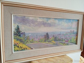 Krásny slovenský obraz - Výhľad na Bratislavu 88x48 cm - 7
