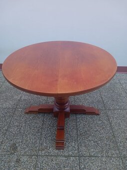 Rustikální jídelní set, rozkládací stůl, 6 židlí, masív - 7