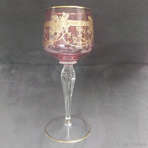 Ruby Royal 6x pohár+bonboniera z ružového skla gravírované - 7