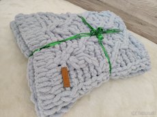 Pletená detská deka svetlo-sivá - 7