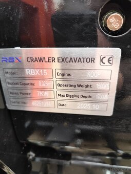 Predám nový minibager 1,5t - 7