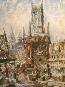 Obraz Karel Šustek, Praha Karlův most, olej na plátně 78x117 - 7