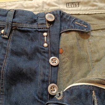 Rare Levis modré rovné džínsy rifle straight jeans 33x34 - 7