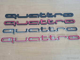 Veľký nápis QUATTRO pre AUDI chrom, čierne, červene - 7