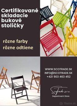 FaNTaSTicKé Certifikované Drevené Skladacie Bukové Stoličky - 7
