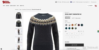 Vlnený sveter Fjallraven Ovik Knit Sweater W Navy - 7