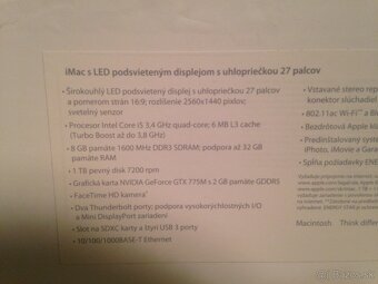 Apple iMAC 27' 3,4 GHz Inter Core i5 32GB 1600 MHz DDR3 - 7