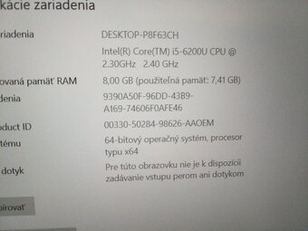 predám 12" HP elitebook 820 g3/ Intel core i5 /8gb ram /ssd - 7