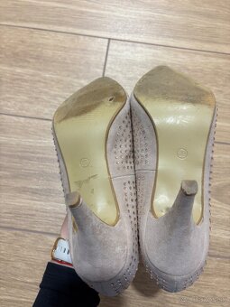 Béžové lodičky s kamienkami, veľkosť 39 - 7