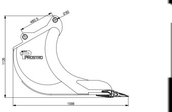 Podkopová lžíce se zuby, 50cm s upínáním S60 - 7
