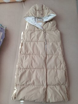 Béžová dlhšia vesta Reserved - 7