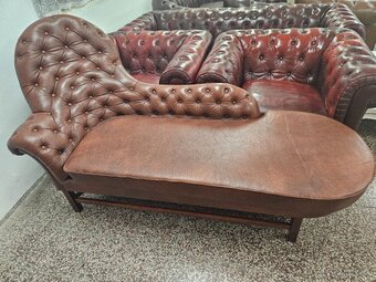 CHESTERFIELD ŠTÝL-WINGBACK-KOŽENÁ SEDAČKA - 7