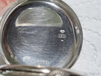 Strieborné, vreckové hodinky,chronograf. - 7