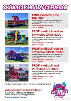 Ponúkam na prenájom PROFI SKAKACIE HRADY - 7