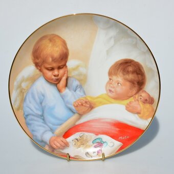 Porcelánové taniere - Anjel strážny a detičky - 7