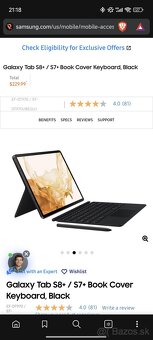 Samsung Galaxy Tab s7+/s8+ obal + book keyboard cover - 7