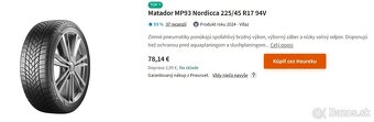 Zimné pneumatiky s diskamy5x114,3 - 225/45 R17 - 7
