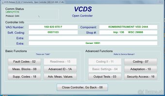 Predám Maxidot budíky 1K8920870F Volkswagen Golf 5 Benzin - 7