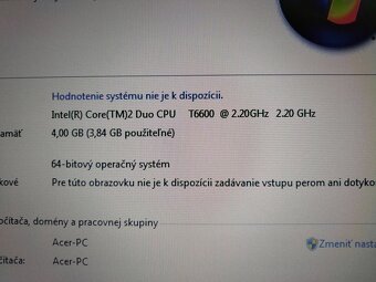 predám notebook Acer extensa 5635 / 4gb ram /250gb hdd - 7