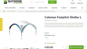 Coleman Fastpitch Shelter L + 2x zástena + dvere NOVÝ - 7