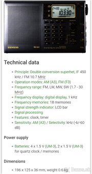 Predám tranzistorové rádio Siemens RK 661 - 7