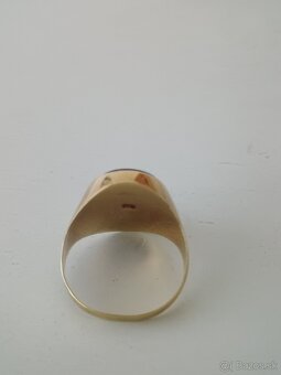 Pánsky zlatý prsten s ónyxom - 7