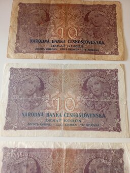 BANKOVKY 10 KČS 1927, RŮZNÉ SÉRIE, VŠE NEPERFOROVANÉ - 7