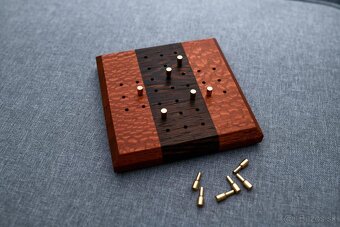 Peg Solitaire (solitér) drevená hra - ručná vyroba - 7