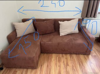 Rohová sedacia rozkladacia súprava s úložným priestorom - 7