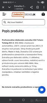 Predám profesionálnu Co2 zvaračku - 7