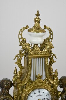 Starožitné krbové hodiny FHS s kentaury+svícny XXL - 7