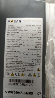 Trojfázový menič Sofar Solar 6.6 KTL-X G3 - 6600W - 7