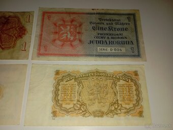 BANKOVKY 1 KČS 1940-1989, 4 RŮZNÉ EMISE, VŠE NEPERFOROVANÉ - 7