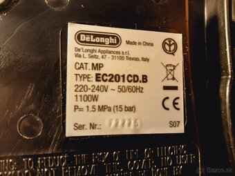 Predám pákový kávovar Delonghi - 7