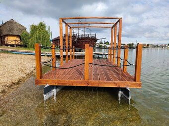 Katamaran drevená paluba 5,1 x 2,5m s hliníkovým pontónom - 7