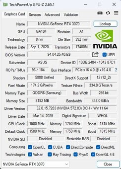 ASUS TUF GeForce RTX 3070 GAMING 8GB - 7