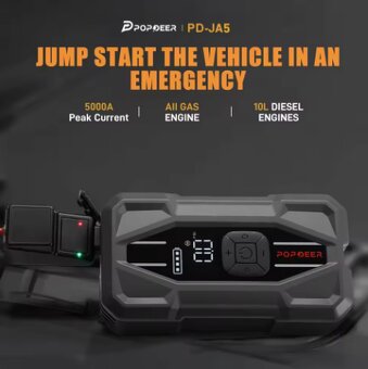 jump starter + kompresor 5000 A Popdeer PD-JA5  QC 30W - 7