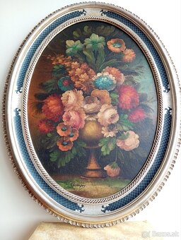 F. Campos - luxusný oválny olej na plátne 87x67 - 7