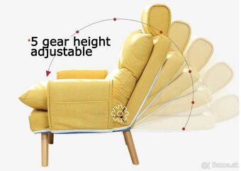 Polohovateľné kreslo s podnožkou S1380 žlté - 7