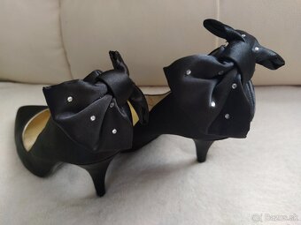 NOVÉ čierne saténové lodičky veľ. 36 (osobný odber) - 7