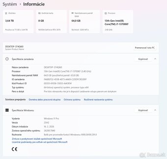 Intel i7-13700KF 64GB DDR4 GeForce RTX 3070 - 7