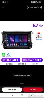 Android autorádio + predná a zadná kamera – komplet set VW/Š - 7