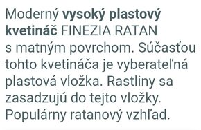 Kvetináč umelý ratan nový - 7